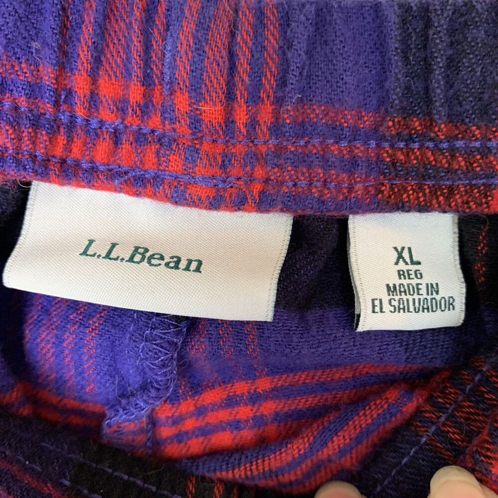 LL Bean Pajama Set Women XL Purple Plaid Flannel Comfy Cozy Cabin Sleep - Picture 10 of 10
